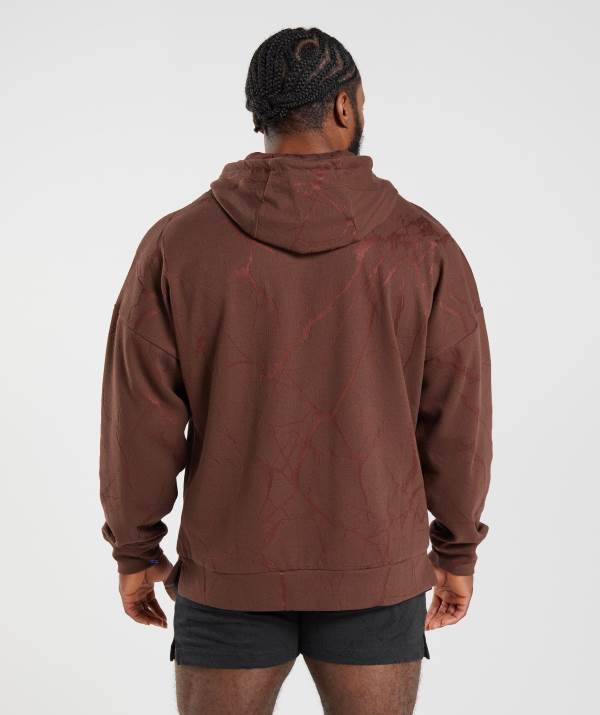 Panske Mikiny S Kapucňou Gymshark Power Zip Ruzove Hnede | XH6490358